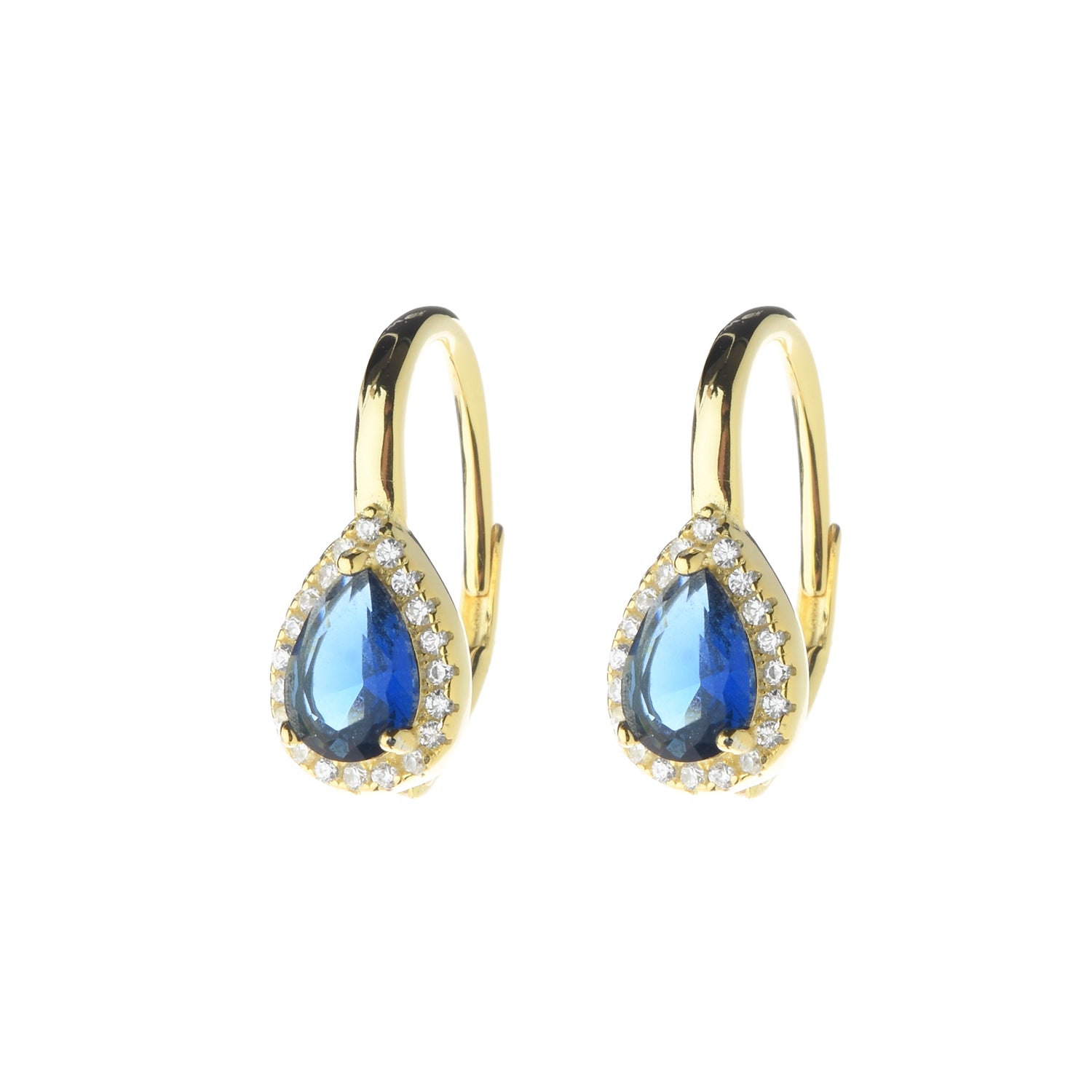 Orecchini goccia pietra blu